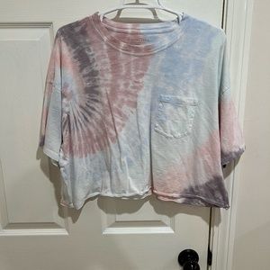 American Eagle Cropped Tie Dye T-Shirt